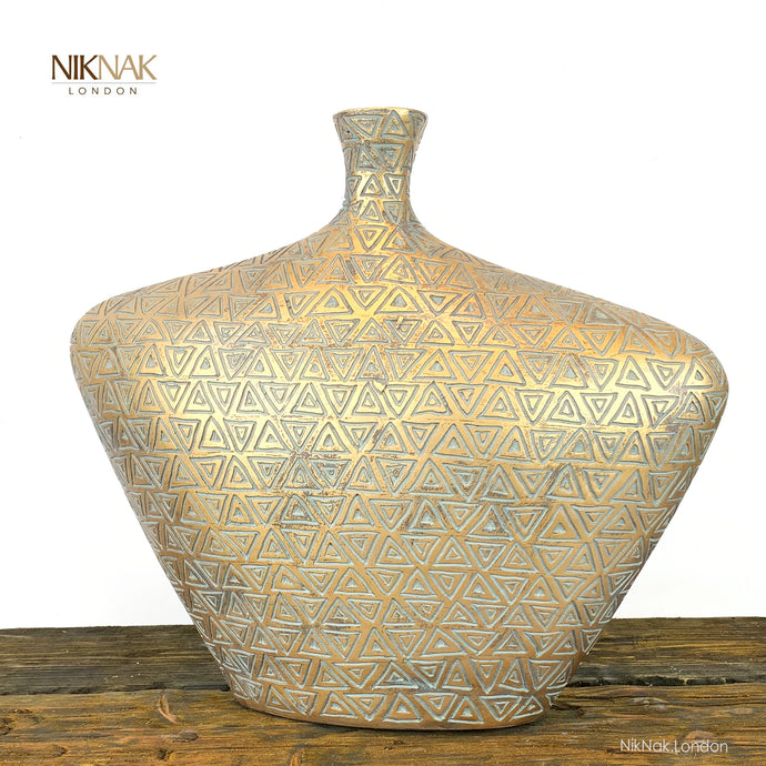 Short and wide Egyptian style antique Vase image