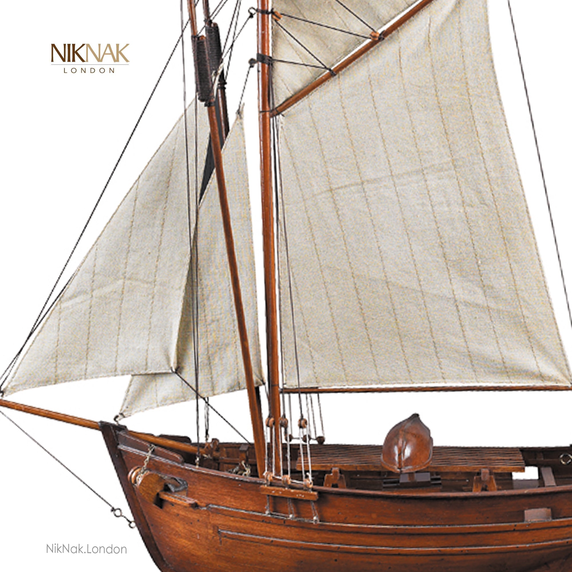 Vintage Wooden Sailing Boat