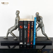 Muscle Men Book Ends - Silver Style